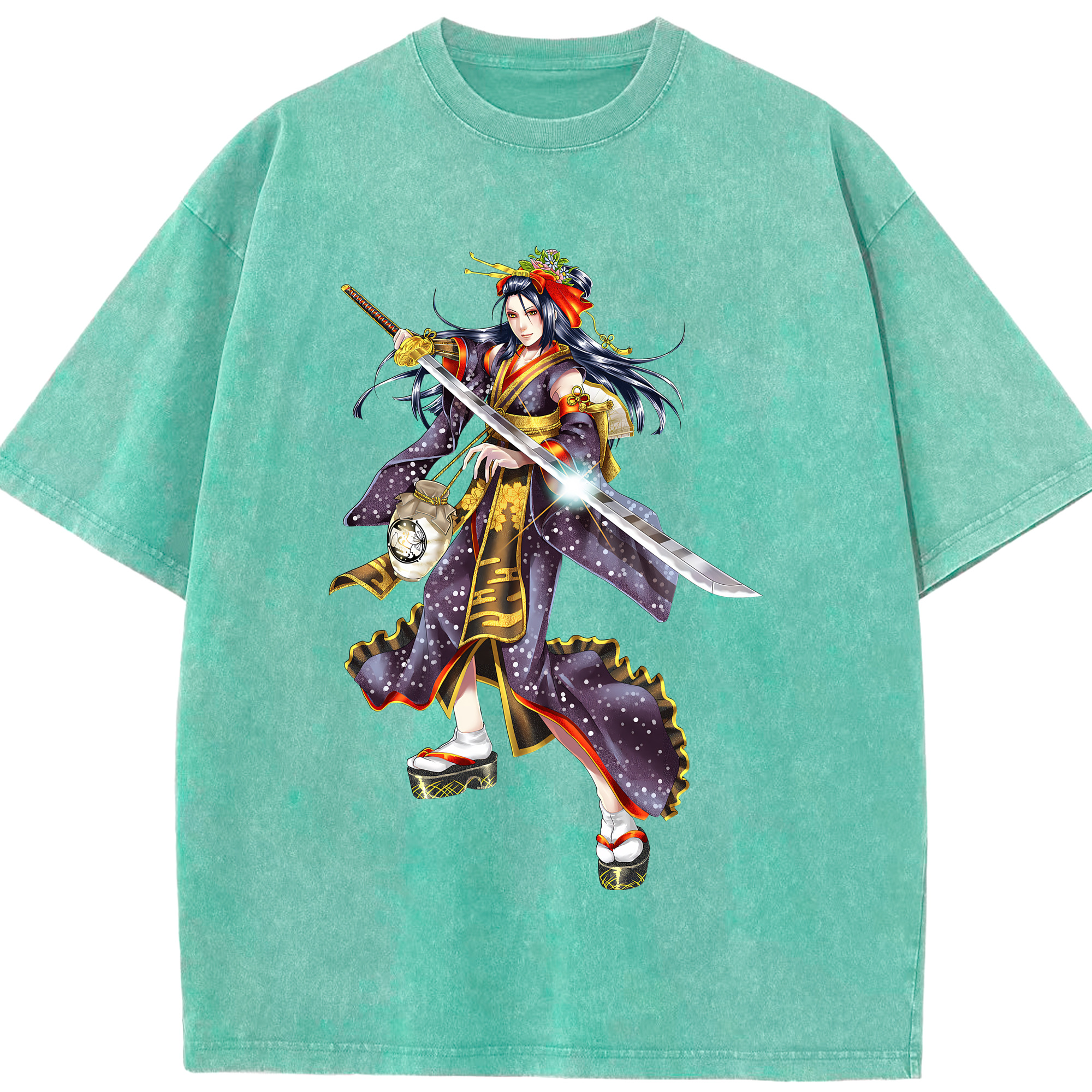 （画像用） 刀剣乱舞 Touken Ranbu 綿100% ヴィンテージ風 半袖Tシャツ（フロントプリント）